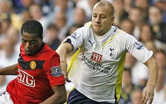 Tottenham Hotspur's Alan Hutton against Manchester United