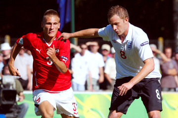 Dean Parrett in action for England U-19 against Austria