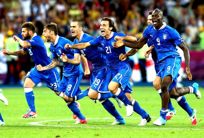 Action from Euro 2012 England v Italy