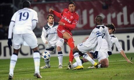 Nacer Chadli in action for FC Twente v Tottenham Hotspur